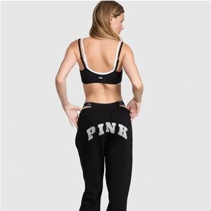 Pink Ivy Fleece Black Capri Jogger Sweatpants Size XL